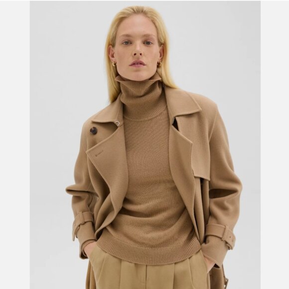 Theory Relaxed Trench Coat in Double-Face Wool-Cashmere - Picture 7 of 16